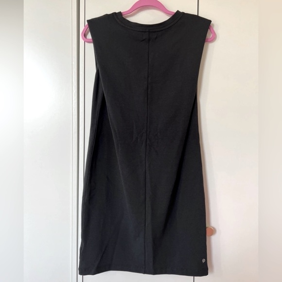 The Drop Black Mini Dress with Padded Shoulders - Picture 2 of 4